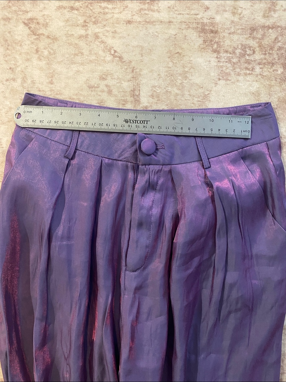 Nasty Gal Purple Iridescent Wide-Leg Pants - Picture 5 of 6